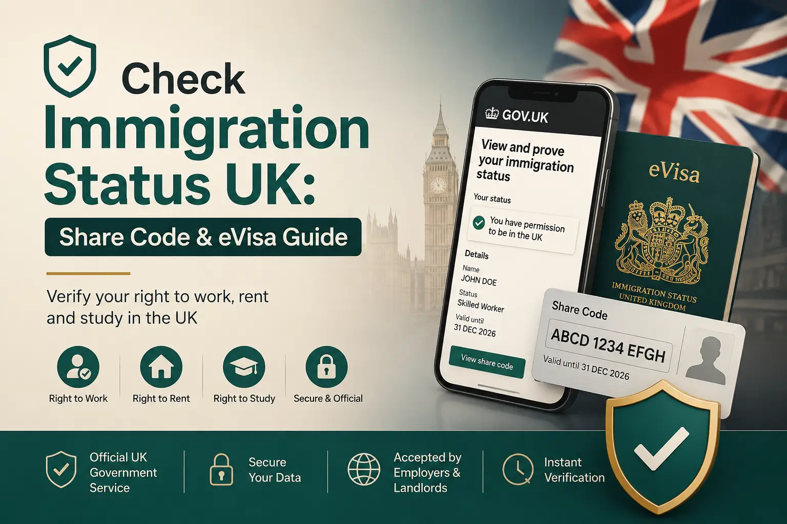 Check Immigration Status UK Share Code & eVisa Guide