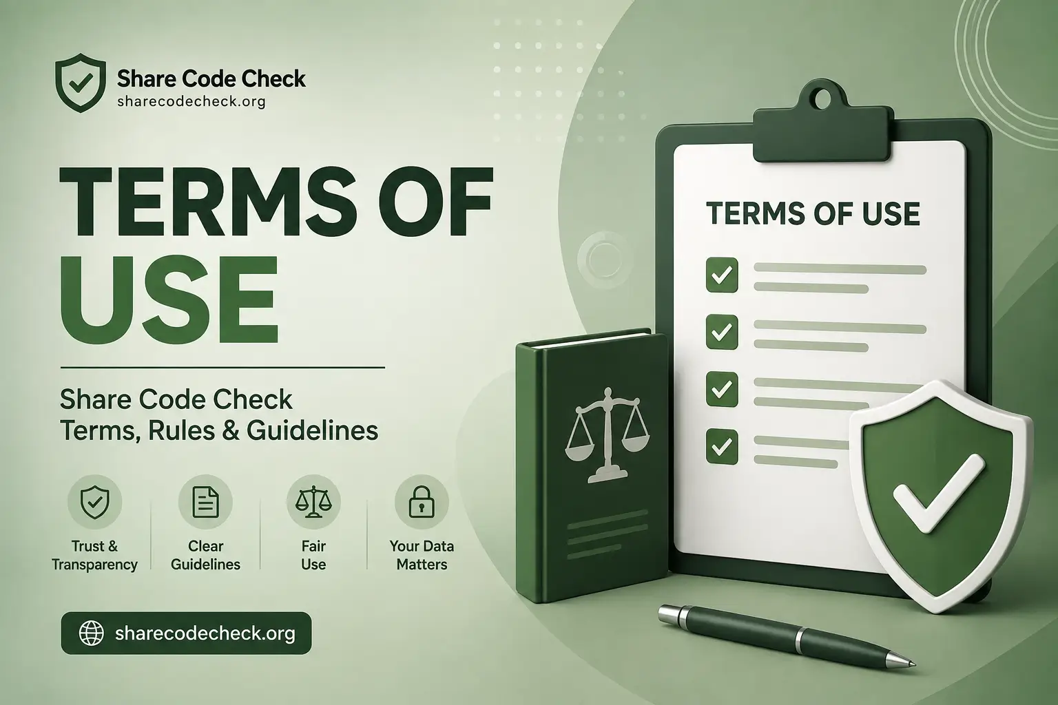 Terms of Use Share Code Check Terms, Rules & Guidelines